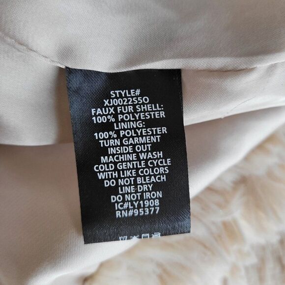 Sanctuary Shag Faux Fur Coat Cardigan S Beige Oversized Vegan Duster Coatigan - Picture 13 of 13